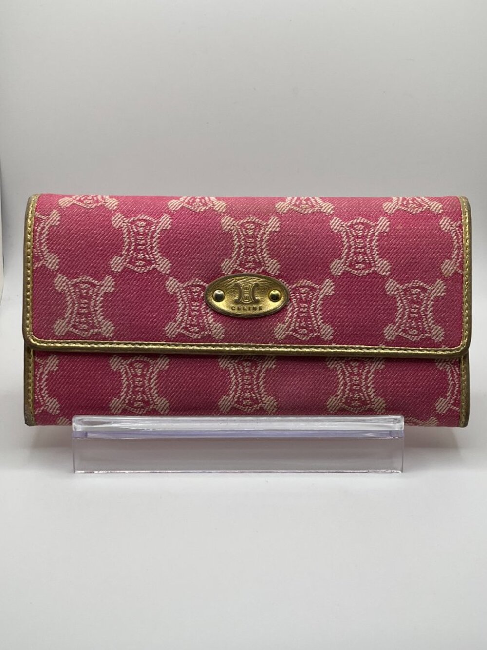 Vintage Celine Pink Denim Long Wallet